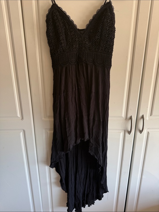 Faded Rose Dresses & Skirts - Black Lace High-Low Slip Dress